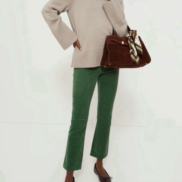 Tuckernuck Pants - Tuckernuck Ashford green corduroy crop flare pants medium